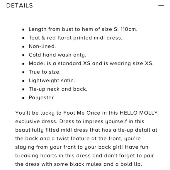 Hello Molly Fool Me Once Dress NWT XS S M. VIRAL tik tok - Picture 5 of 10